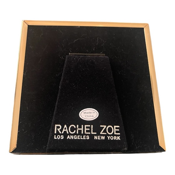 Rachel Zoe 4”x4” blue enamel and gold frame with velvet back - Picture 4 of 4